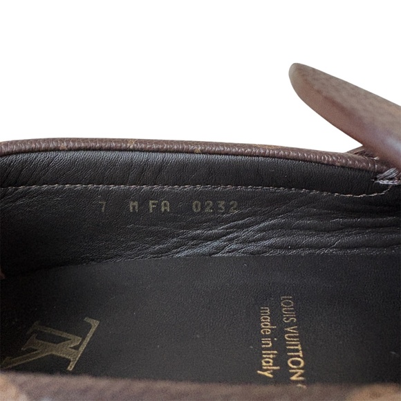 Louis Vuitton Men\'s Monogram Leather Driver Loafers Size 7LV Designer main image 2